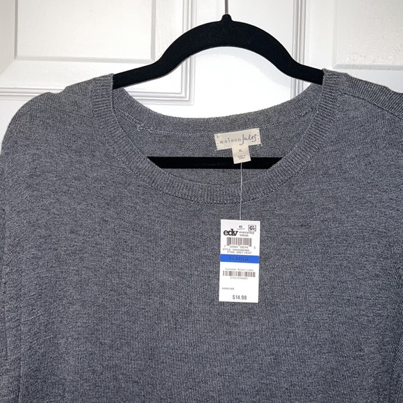 Maison Jules Women’s Crew Neck Sweater in Grey in size XL NWT - Picture 5 of 9